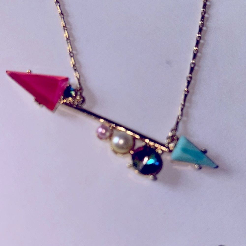 Anthropology arrowhead necklace in gold tone